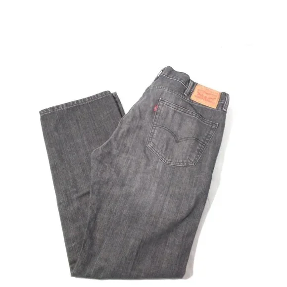 Levis 505  Black/Gray Denim Jeans Red Tab Sz 38x32 - Picture 5 of 6